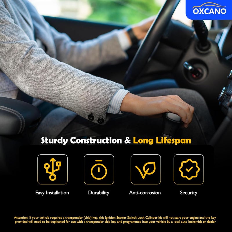 OXCANO Door Lock Cylinders & Ignition Switch Compatible with Ford F250/350 1997-2007, Excursion, Expedition, Explorer & More, Lincoln Blackwood, Navigator Replace# LC6177 + DL5885 X2 + 597638 (No chip) - Image 5